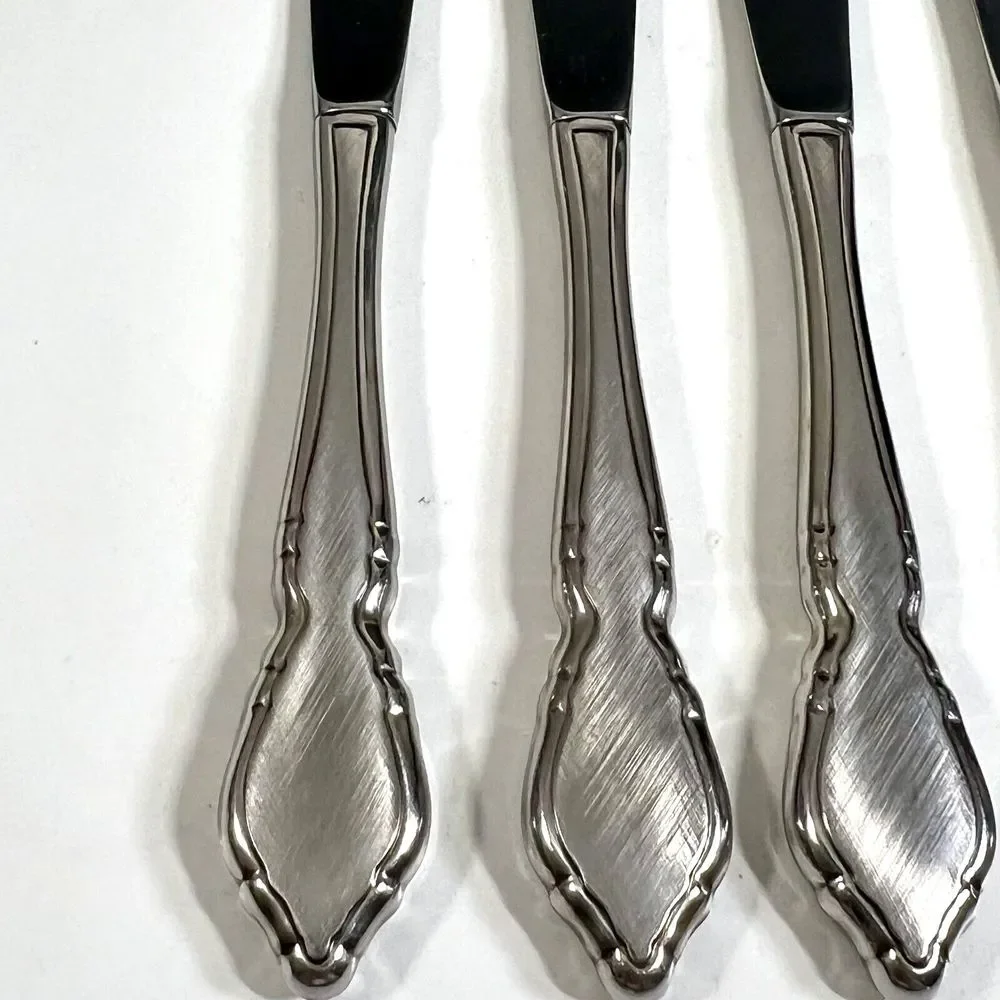 Oneida USA Classic Mood Deauville Prescott Dinner Knife Stainless Flatware Set/4